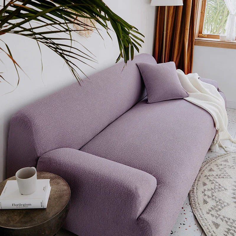 Sofa Cover -Bubble Gauze - Taro Purple - Waterproof - The Sofa Cover Crafter 