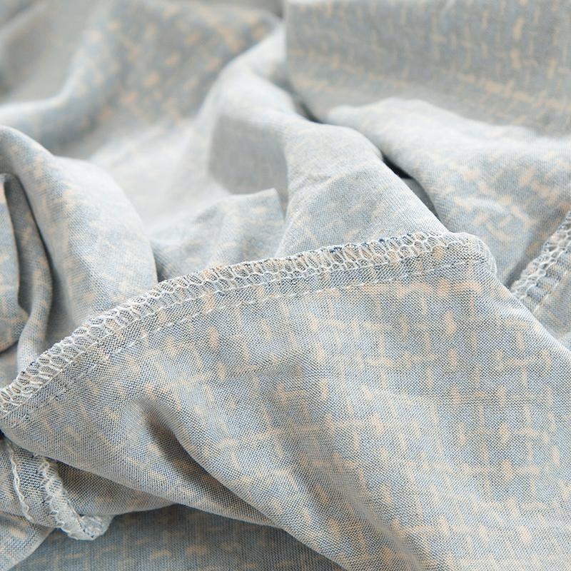 Sofa Cover - Cross pattern - Blue-Gold - Adaptable & Expandable - The Sofa Cover Crafter 