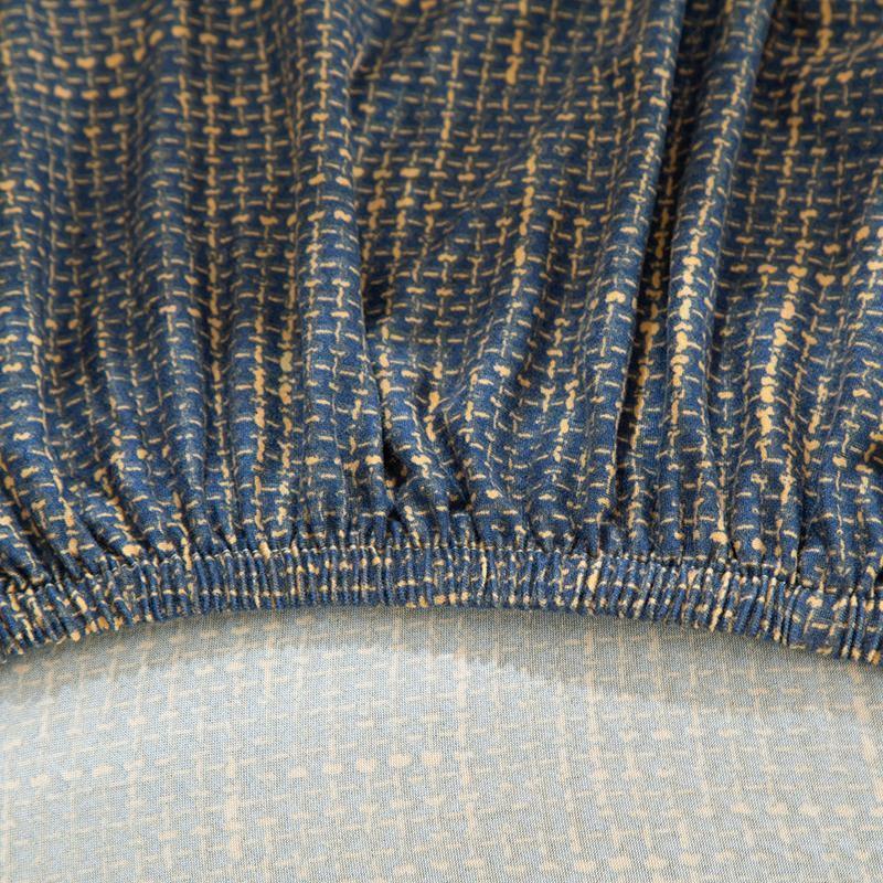 Sofa Cover - Cross pattern - Blue-Gold - Adaptable & Expandable - The Sofa Cover Crafter 