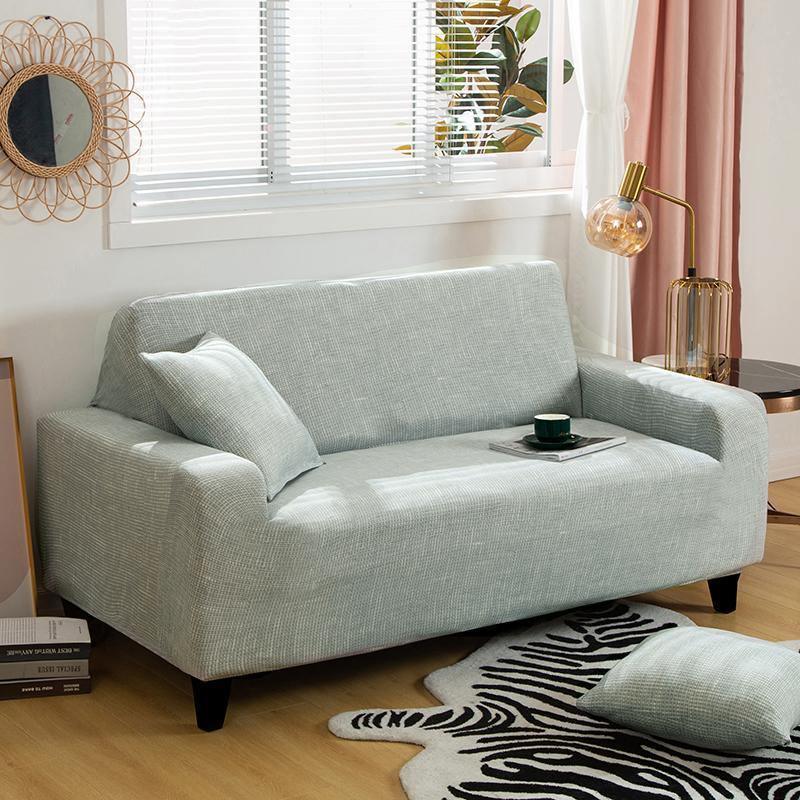 Sofa Cover - Cross pattern - Pastel Green - Adaptable & Expandable - The Sofa Cover Crafter 