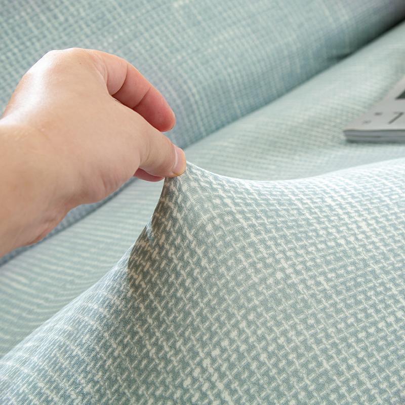 Sofa Cover - Cross pattern - Pastel Green - Adaptable & Expandable - The Sofa Cover Crafter 