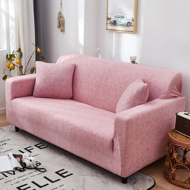 Sofa Cover - Cross pattern - Pink - Adaptable & Expandable - The Sofa Cover Crafter 