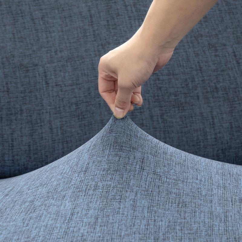 Sofa Cover - Cross pattern - Slate Blue - Adaptable & Expandable - The Sofa Cover Crafter 