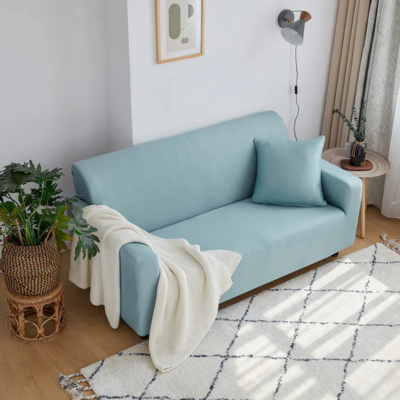 Sofa Cover - Cyan Blue - Adaptable & Expandable - The Sofa Cover Crafter 