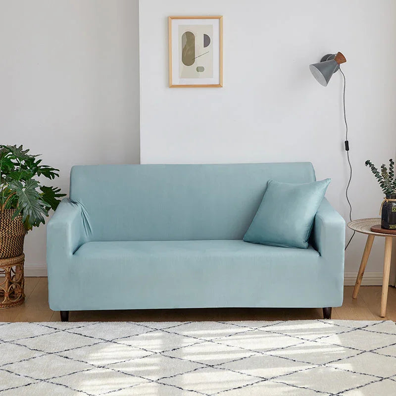 Sofa Cover - Cyan Blue - Adaptable & Expandable - The Sofa Cover Crafter 