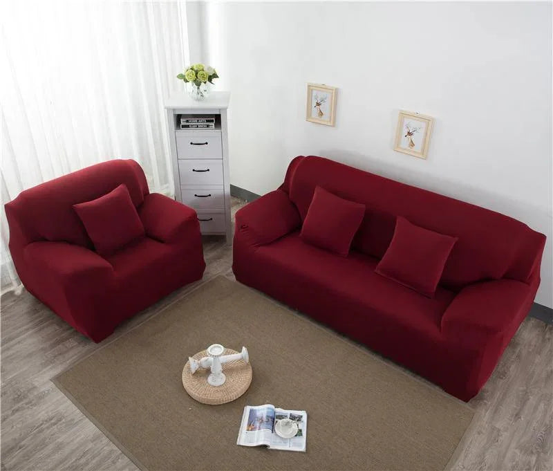 Sofa Cover - Garnet red - Adaptable & Expandable - The Sofa Cover Crafter 