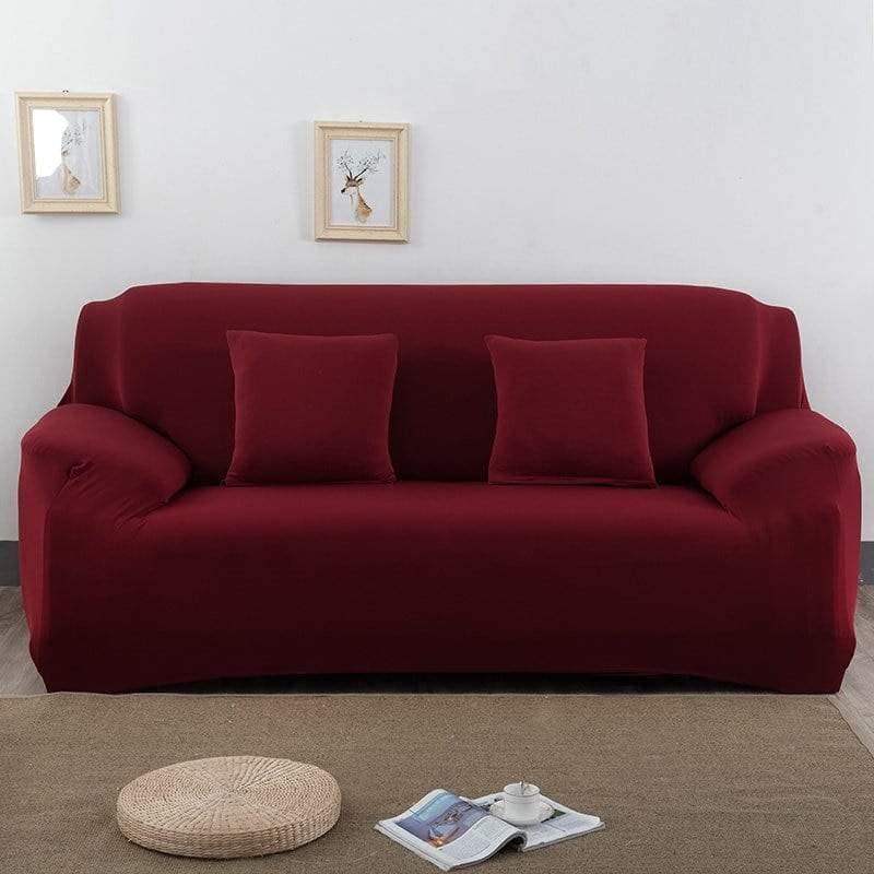 Sofa Cover - Garnet red - Adaptable & Expandable - The Sofa Cover Crafter 