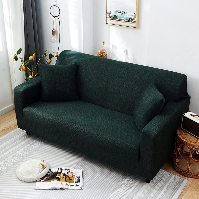 Sofa Cover - Rectangle Pattern - Forest Green - Adaptable & Expandable - The Sofa Cover Crafter 