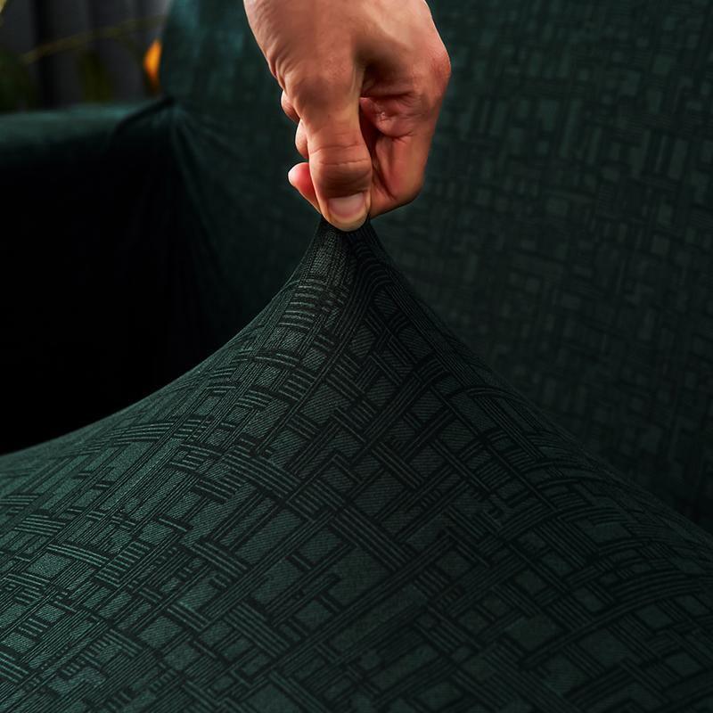 Sofa Cover - Rectangle Pattern - Forest Green - Adaptable & Expandable - The Sofa Cover Crafter 