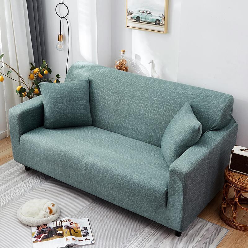 Sofa Cover - Rectangle Pattern - Pastel Green - Adaptable & Expandable - The Sofa Cover Crafter 