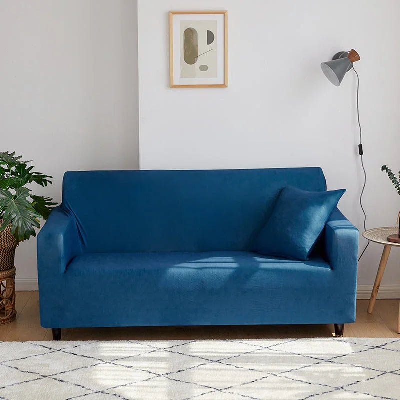 Sofa Cover - Sky blue - Adaptable & Expandable - The Sofa Cover Crafter 