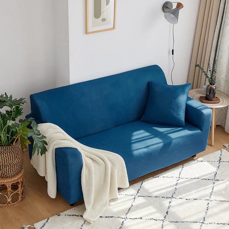 Sofa Cover - Sky blue - Adaptable & Expandable - The Sofa Cover Crafter 