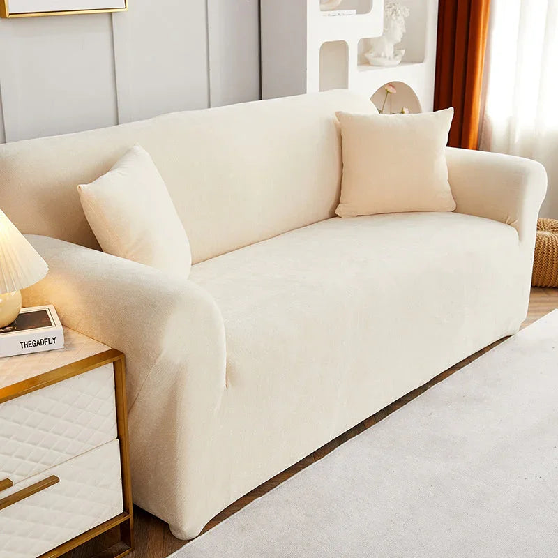 Sofa Cover -Snow Neil - Beige - Adaptable & Expandable - The Sofa Cover Crafter 