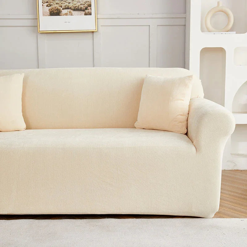 Sofa Cover -Snow Neil - Beige - Adaptable & Expandable - The Sofa Cover Crafter 