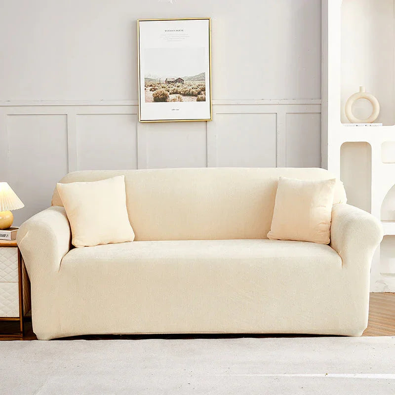 Sofa Cover -Snow Neil - Beige - Adaptable & Expandable - The Sofa Cover Crafter 