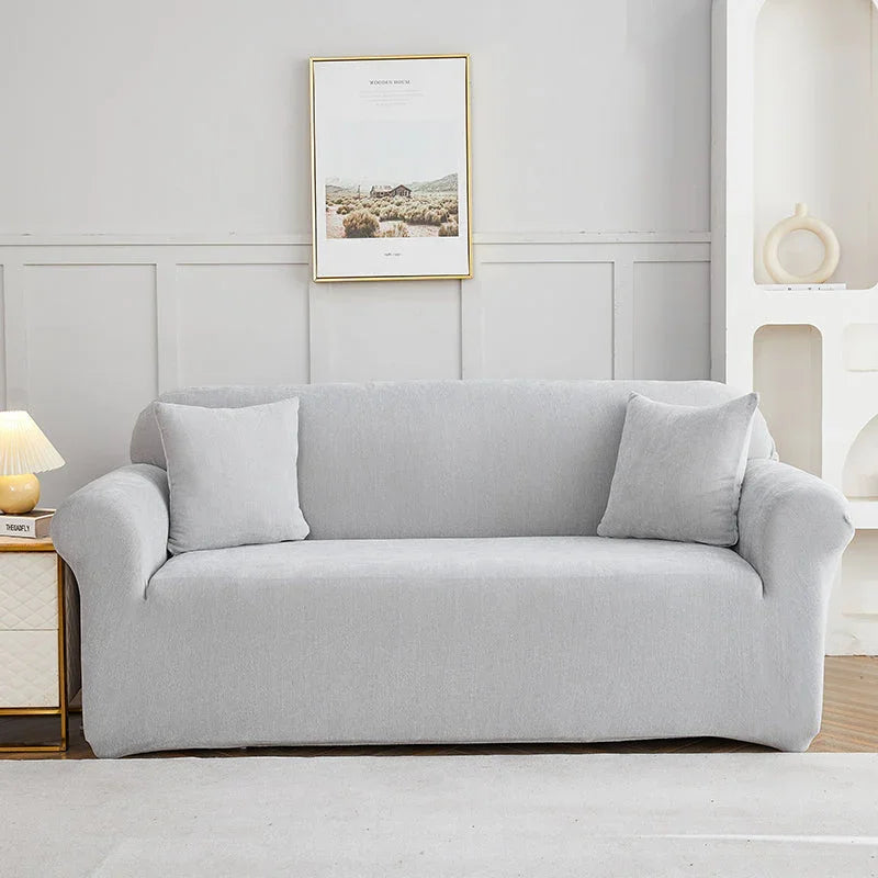 Sofa Cover -Snow Neil - Light Grey - Adaptable & Expandable - The Sofa Cover Crafter 