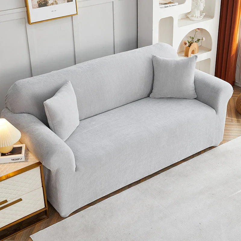 Sofa Cover -Snow Neil - Light Grey - Adaptable & Expandable - The Sofa Cover Crafter 