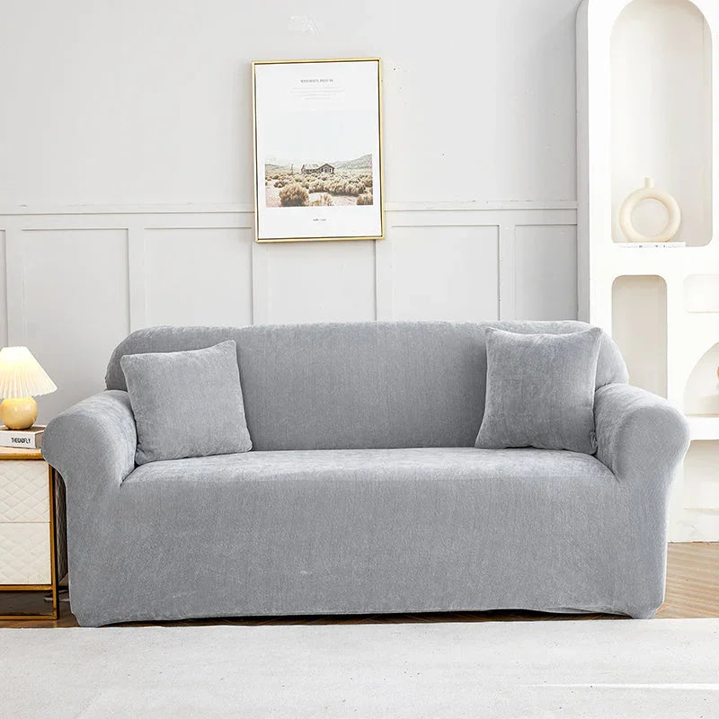 Sofa Cover -Snow Neil - Neutral Grey - Adaptable & Expandable - The Sofa Cover Crafter 