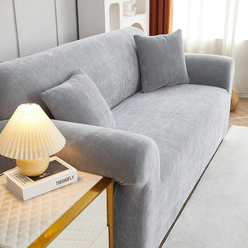 Sofa Cover -Snow Neil - Neutral Grey - Adaptable & Expandable - The Sofa Cover Crafter 