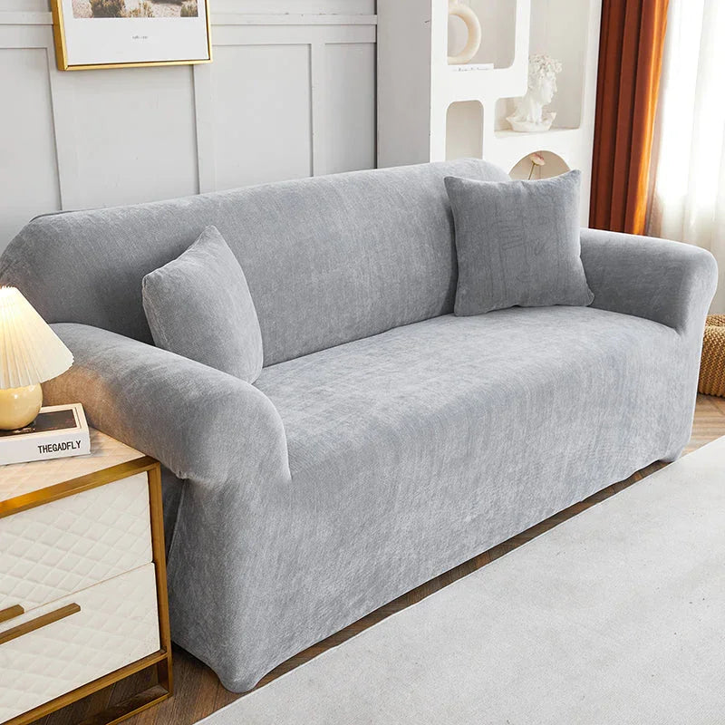 Sofa Cover -Snow Neil - Neutral Grey - Adaptable & Expandable - The Sofa Cover Crafter 