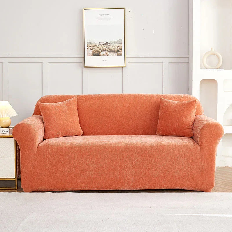 Sofa Cover -Snow Neil - Premium Orange - Adaptable & Expandable - The Sofa Cover Crafter 