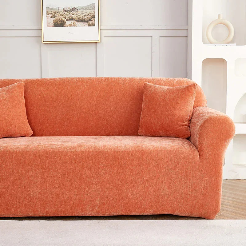 Sofa Cover -Snow Neil - Premium Orange - Adaptable & Expandable - The Sofa Cover Crafter 