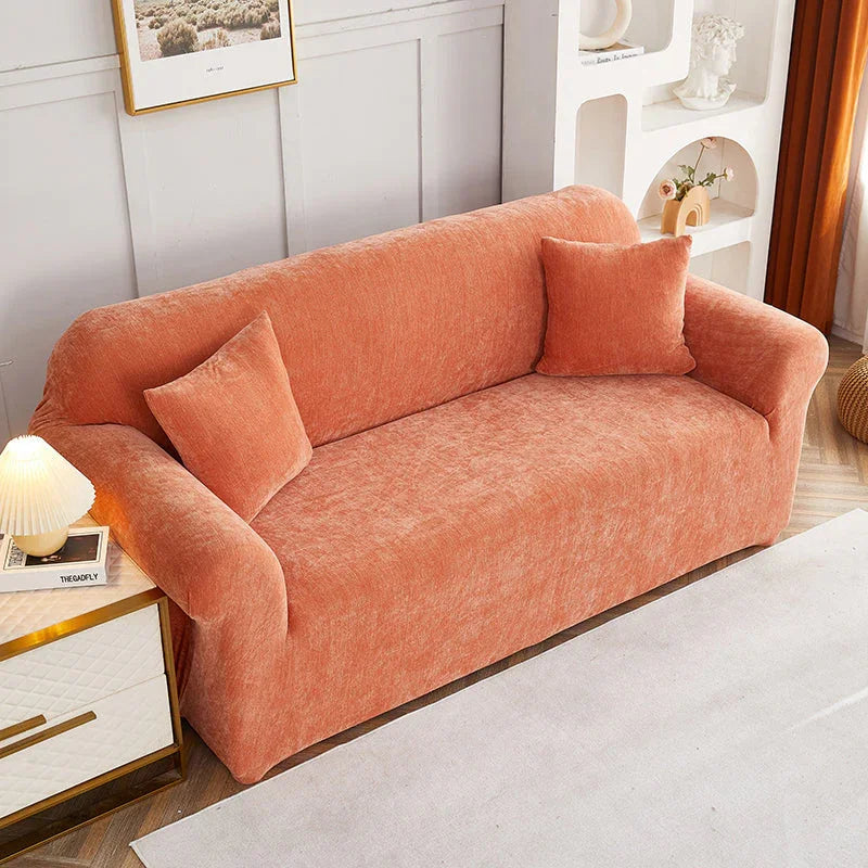 Sofa Cover -Snow Neil - Premium Orange - Adaptable & Expandable - The Sofa Cover Crafter 
