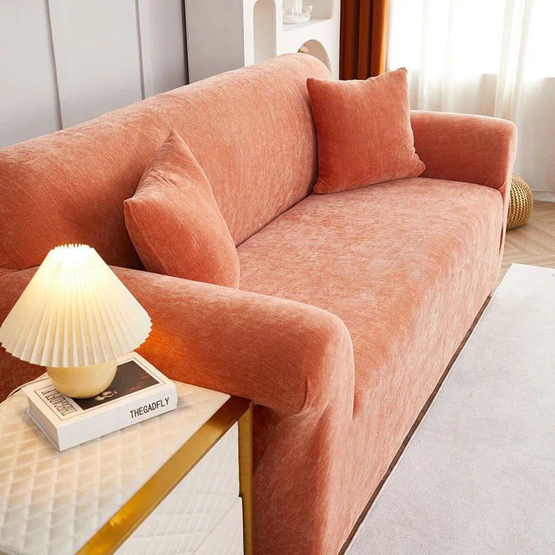 Sofa Cover -Snow Neil - Premium Orange - Adaptable & Expandable - The Sofa Cover Crafter 