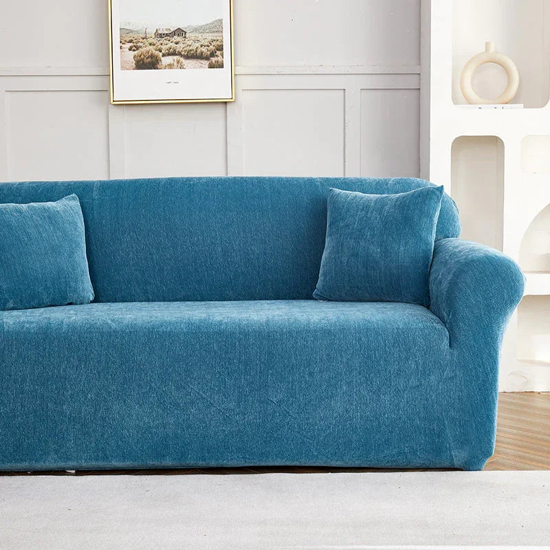 Sofa Cover -Snow Neil - Serene Blue - Adaptable & Expandable - The Sofa Cover Crafter 