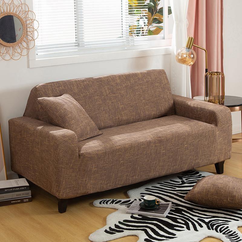 Sofa Cover - Spotted Pattern - Brown-Gold - Adaptable & Expandable - The Sofa Cover Crafter 
