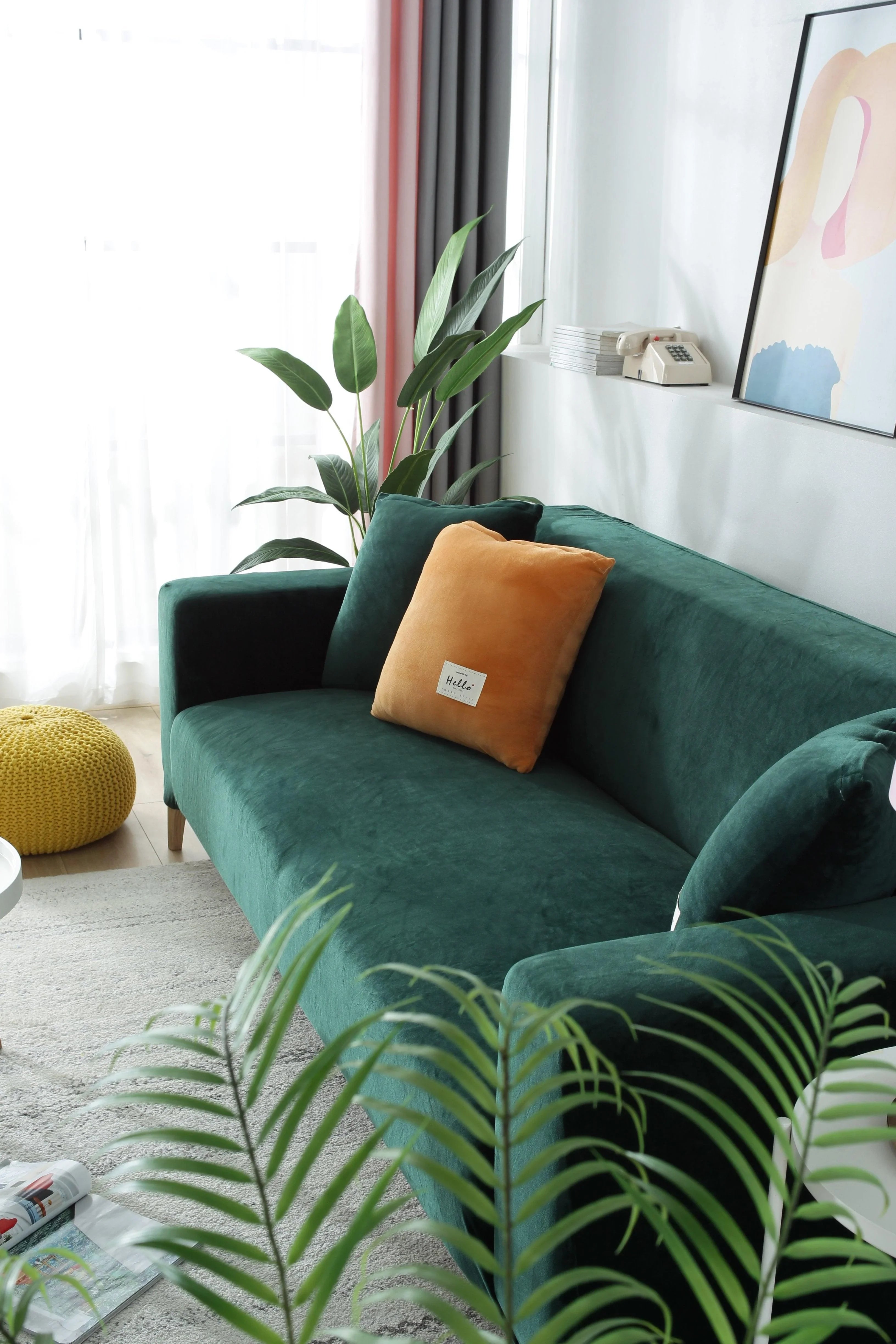 Sofa Cover - Velvet - Dark Green - Adaptable & Expandable - The Sofa Cover Crafter 