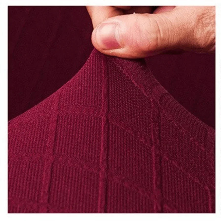 Sofa Cover - Wide Jacquard - Cardinal red - Adaptable & Expandable - The Sofa Cover Crafter 