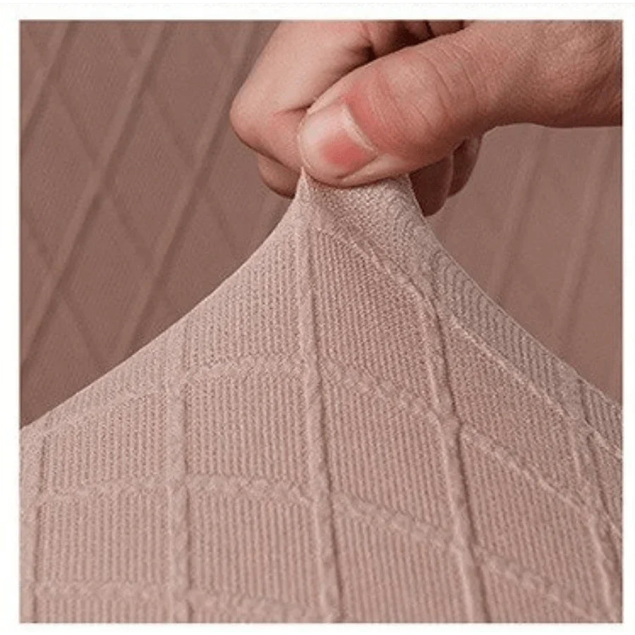 Sofa Cover - Wide Jacquard - Light Brown - Adaptable & Expandable - The Sofa Cover Crafter 