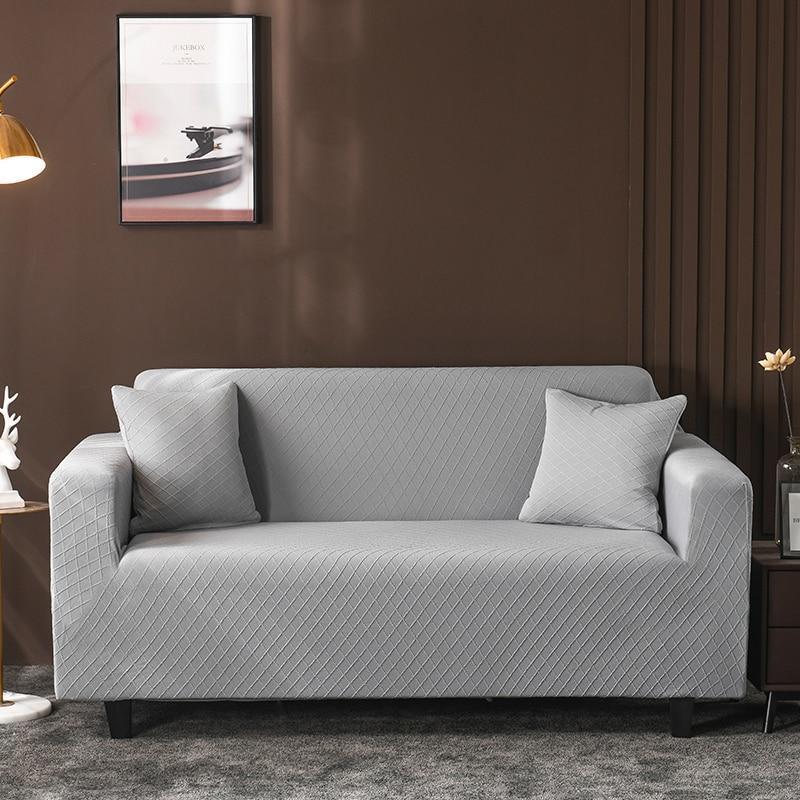 Sofa Cover - Wide Jacquard - Light Concrete Grey - Adaptable & Expandable - The Sofa Cover Crafter 