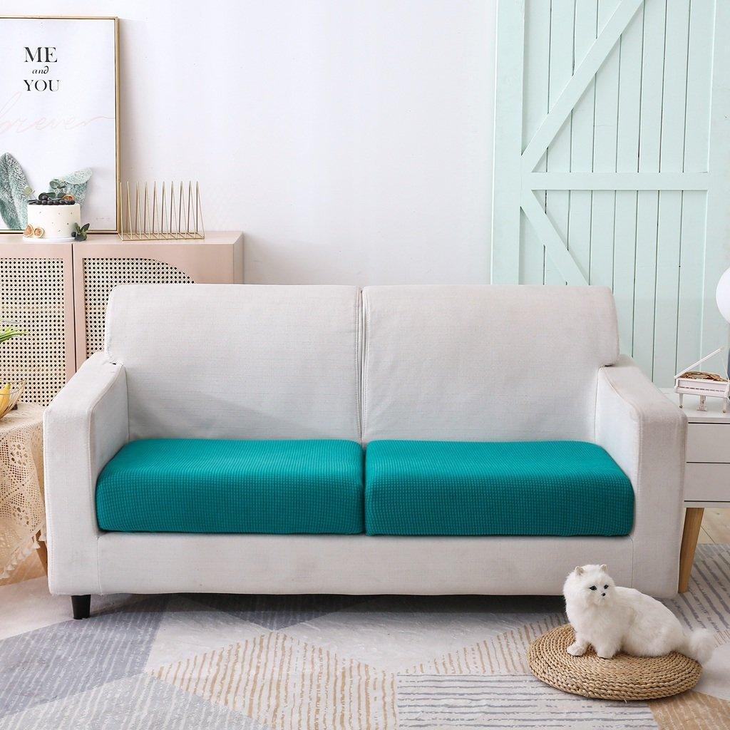 Sofa Cushion Cover - Narrow Jacquard - Bondi Blue - The Sofa Cover Crafter 