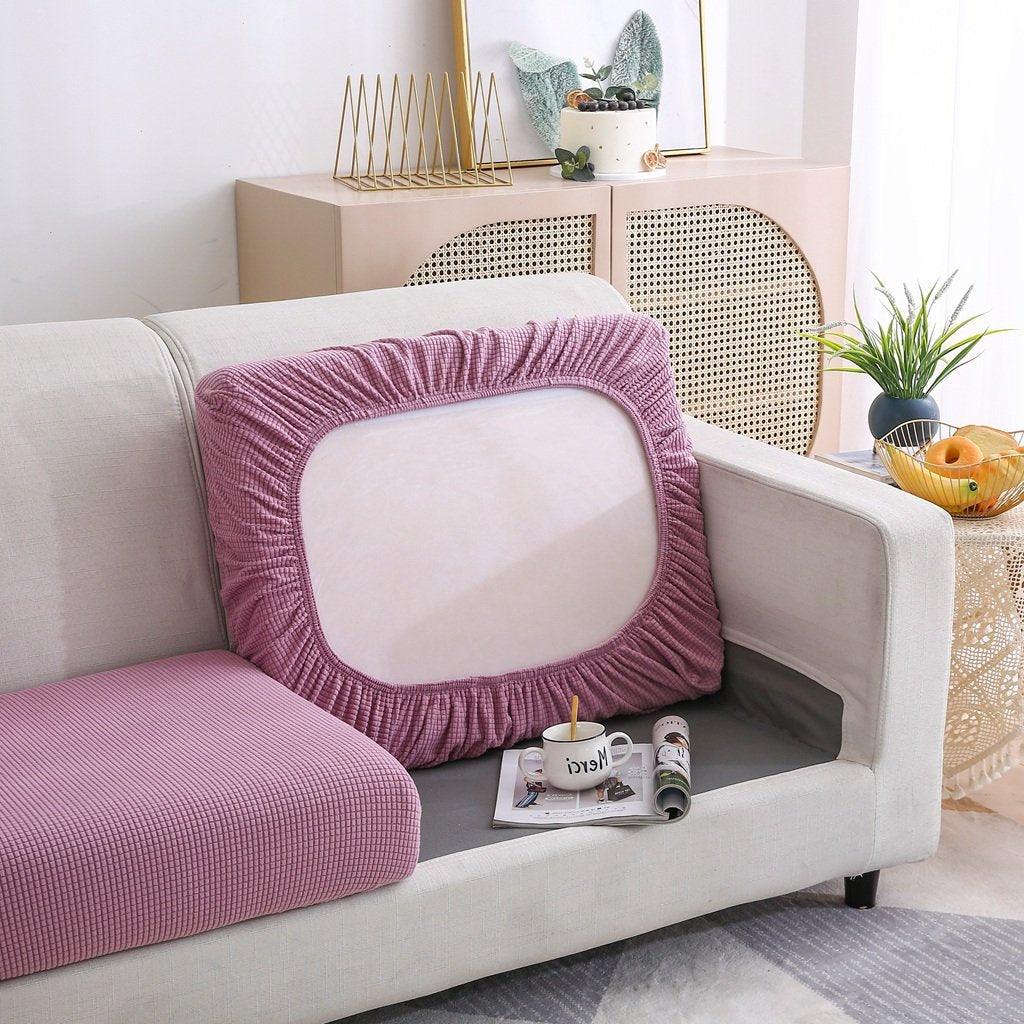 Sofa Cushion Cover - Narrow Jacquard - Pink - The Sofa Cover Crafter 