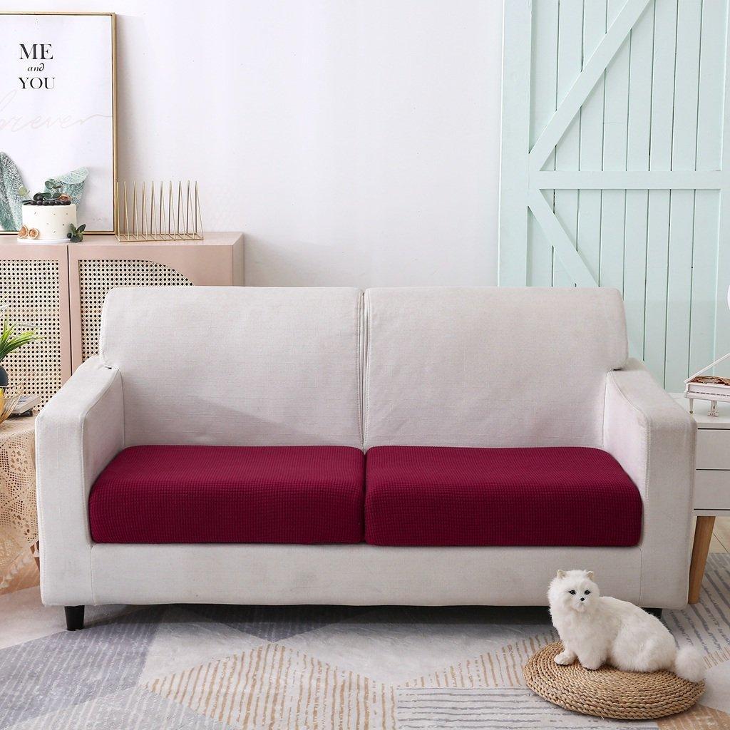 Sofa Cushion Cover - Narrow Jacquard - Red Garnet - The Sofa Cover Crafter 