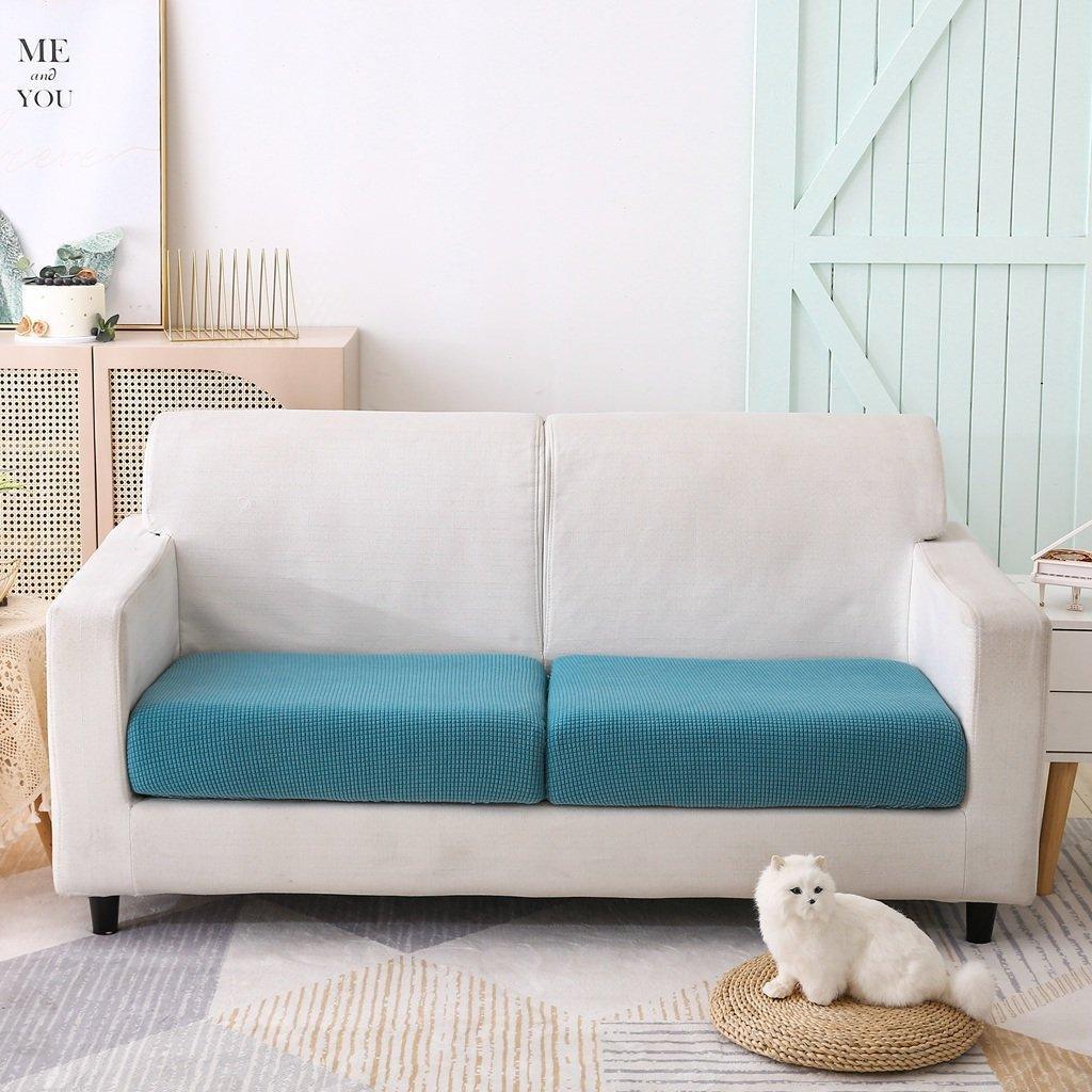 Sofa Cushion Cover - Narrow Jacquard - Sky Blue - The Sofa Cover Crafter 