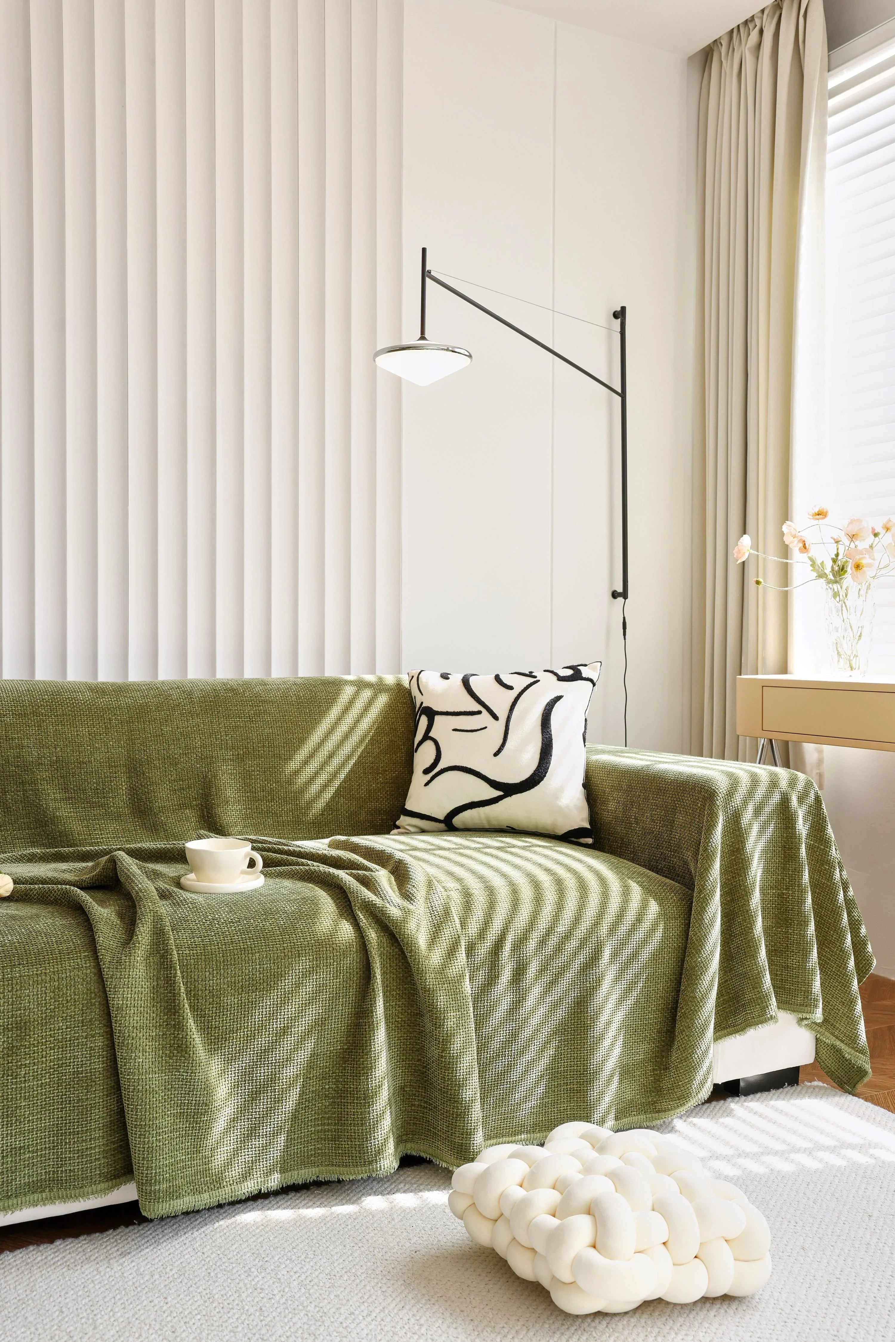 Sofa Throw - Coveri - Green Tea - The Sofa Cover Crafter 