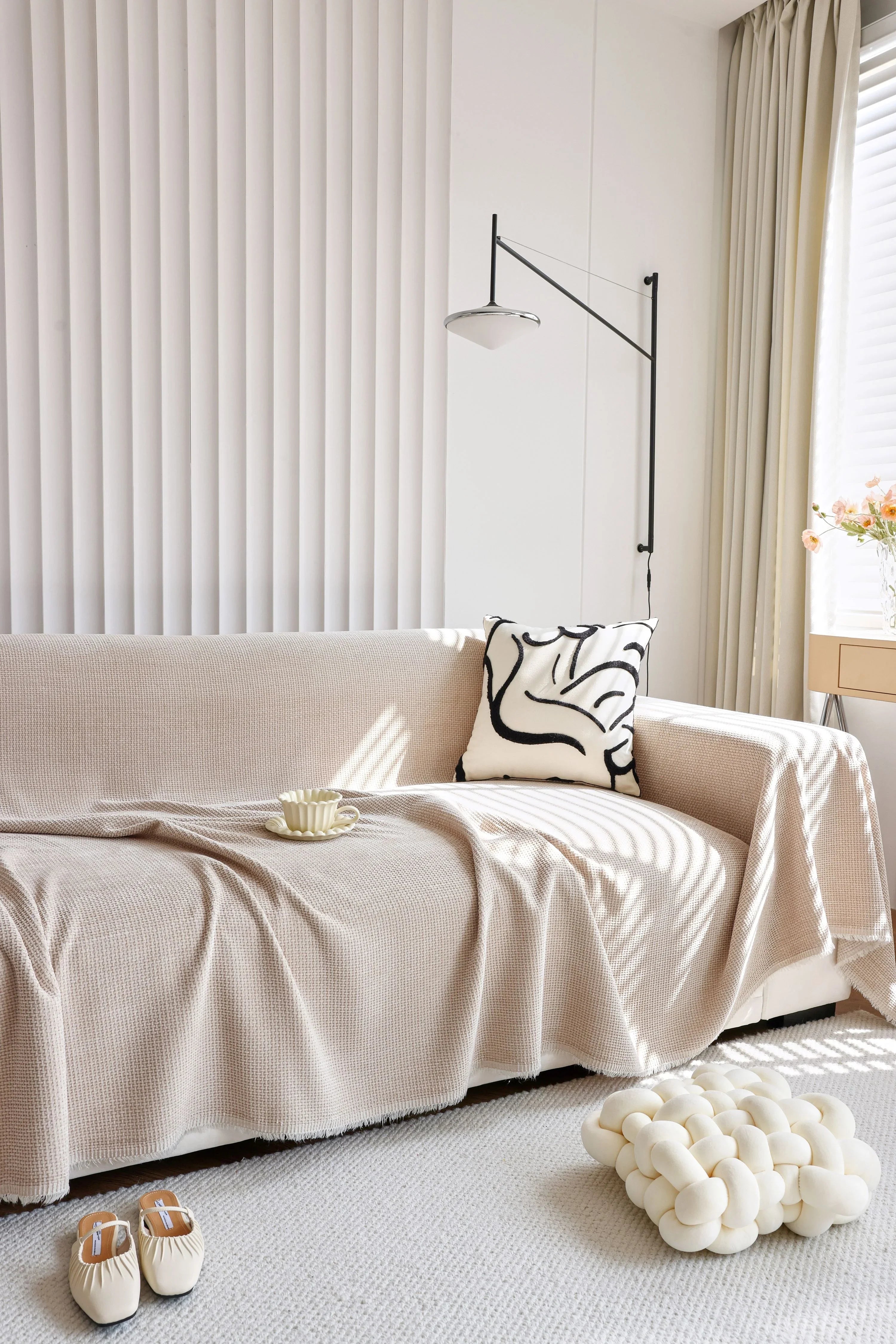 Sofa Throw - Coveri - Khaki - The Sofa Cover Crafter 