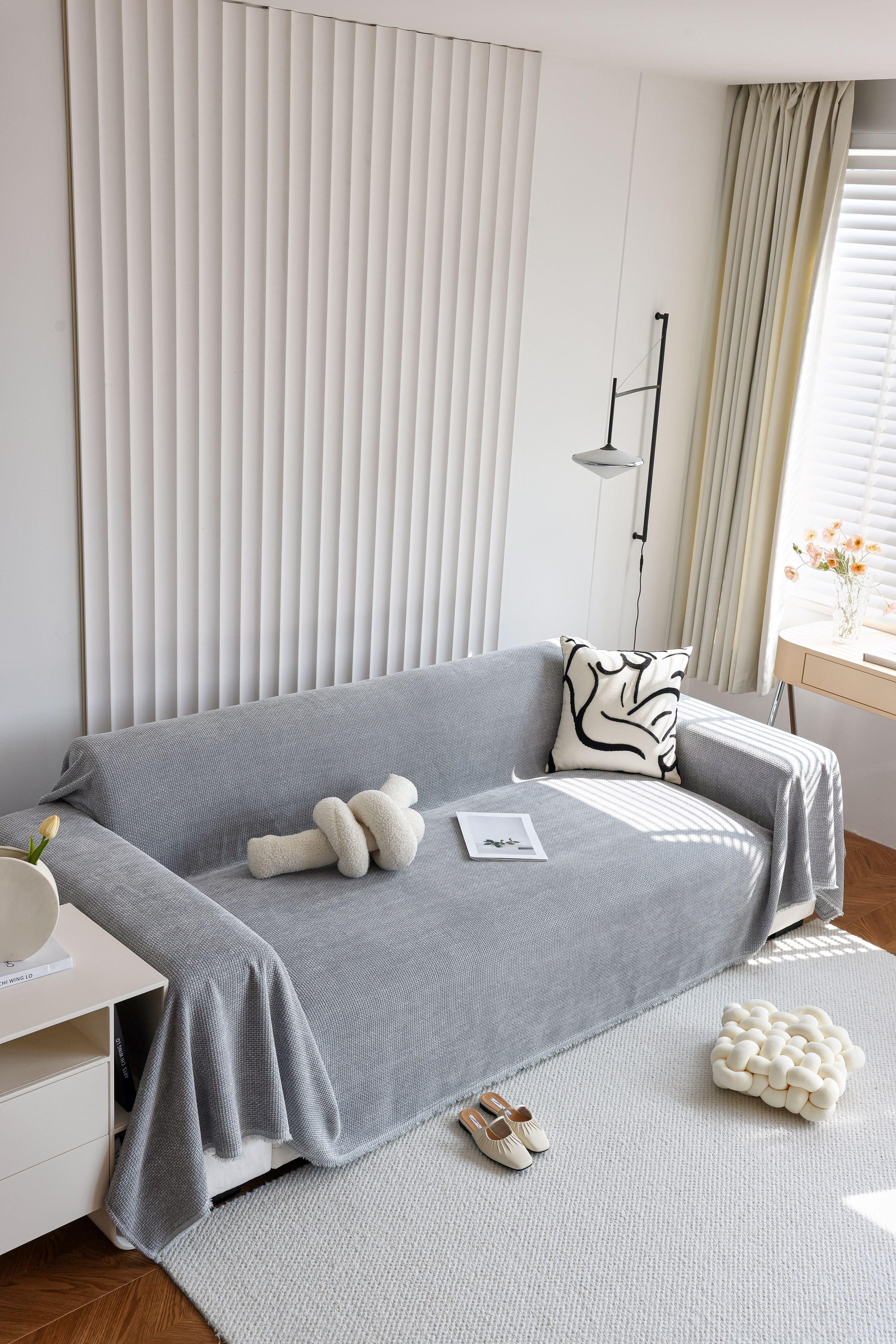 Sofa Throw - Coveri - Light Gray - The Sofa Cover Crafter 