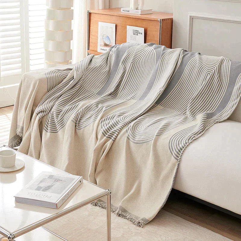 Sofa Throw - Dusty Grey - Soft Tassel Nordic Chenille - The Sofa Cover Crafter 