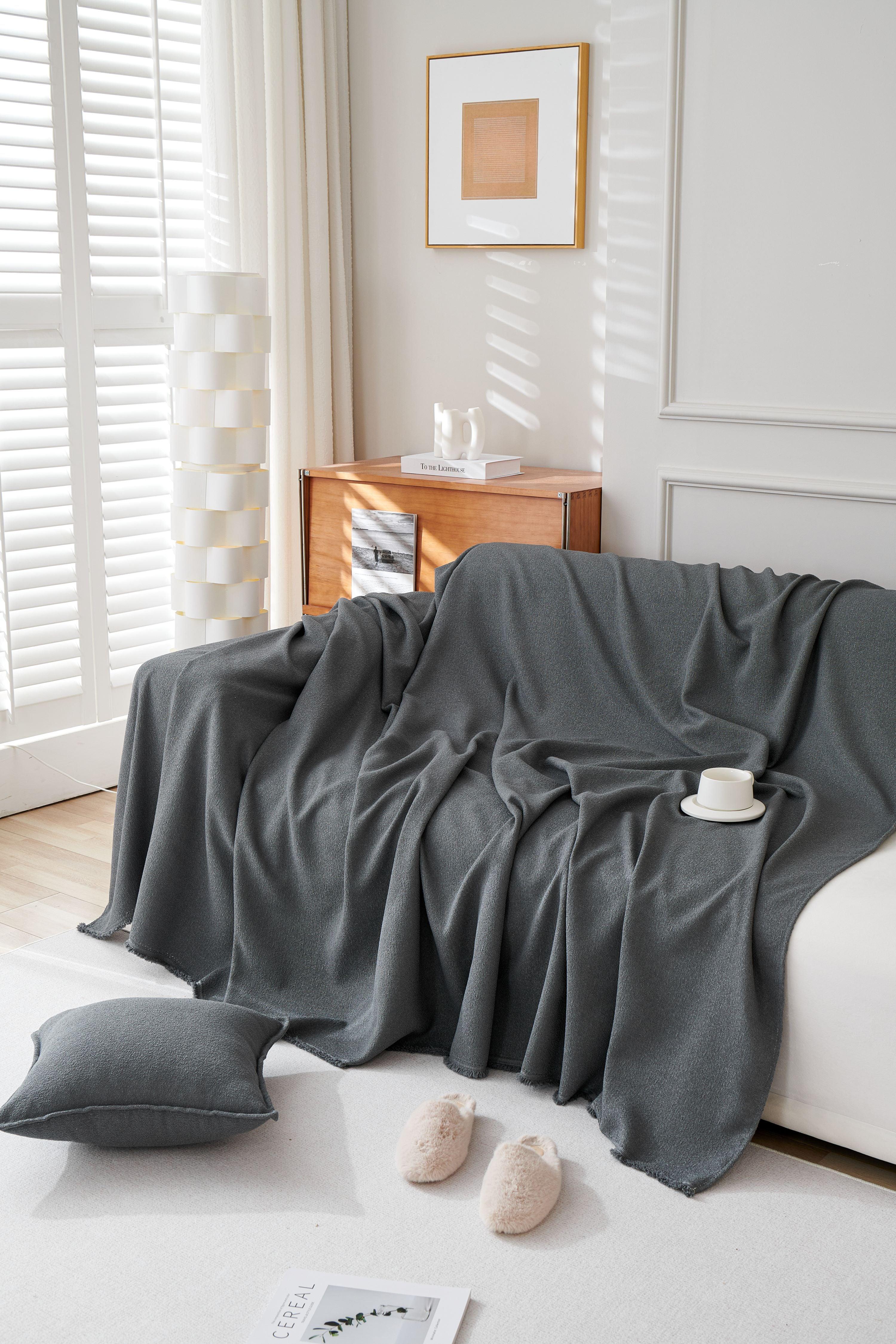 Sofa Throw - Mousoon - Dark Gray - The Sofa Cover Crafter 