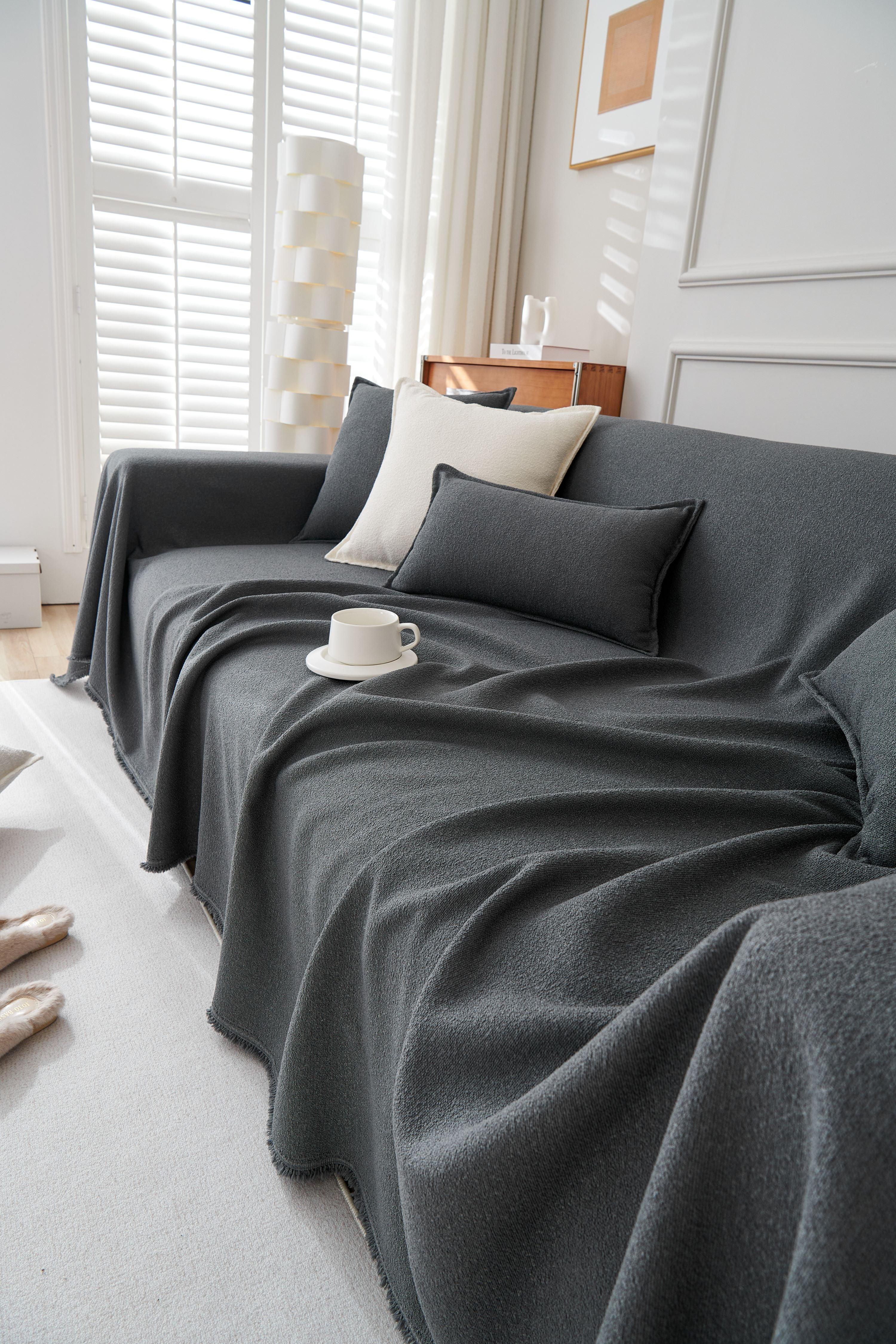 Sofa Throw - Mousoon - Dark Gray - The Sofa Cover Crafter 