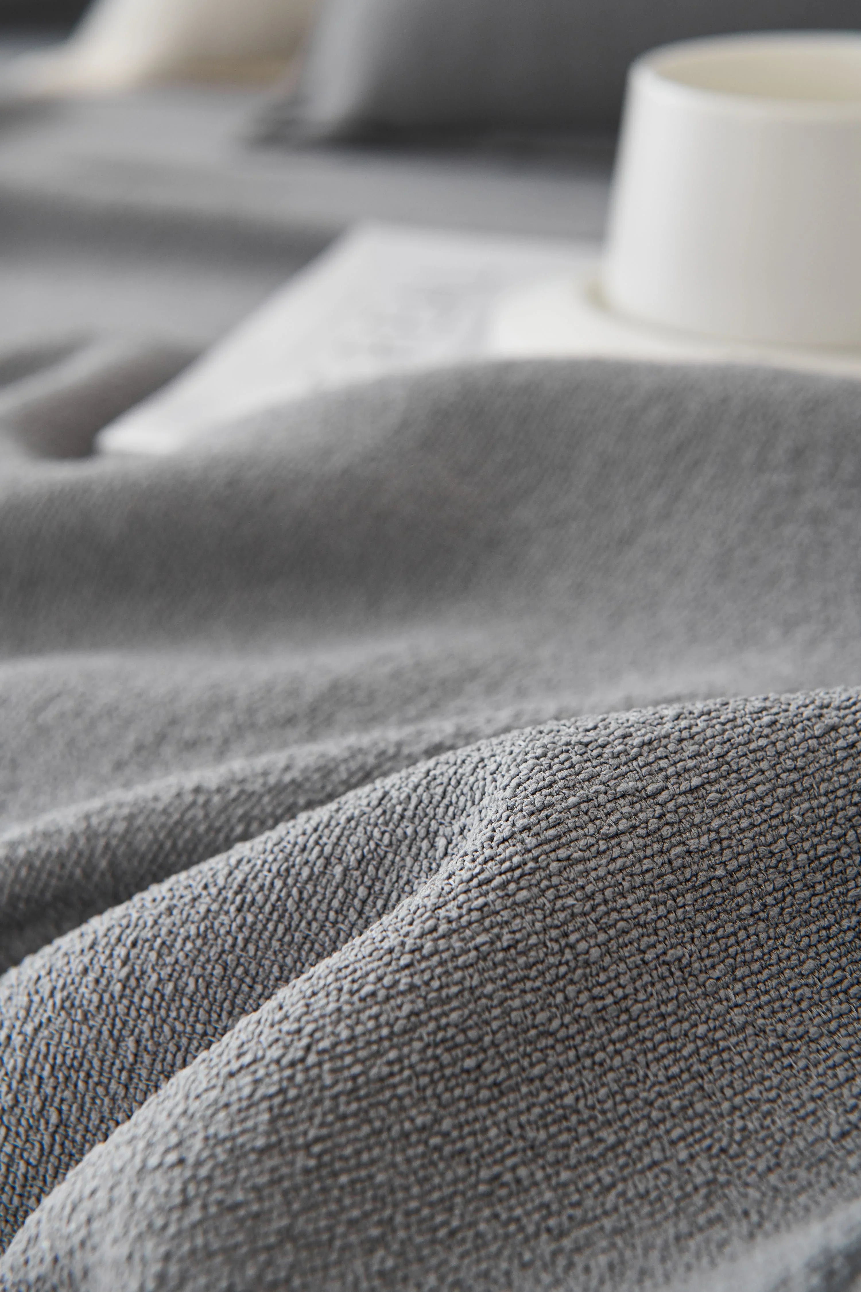 Sofa Throw - Mousoon - Light Gray - The Sofa Cover Crafter 