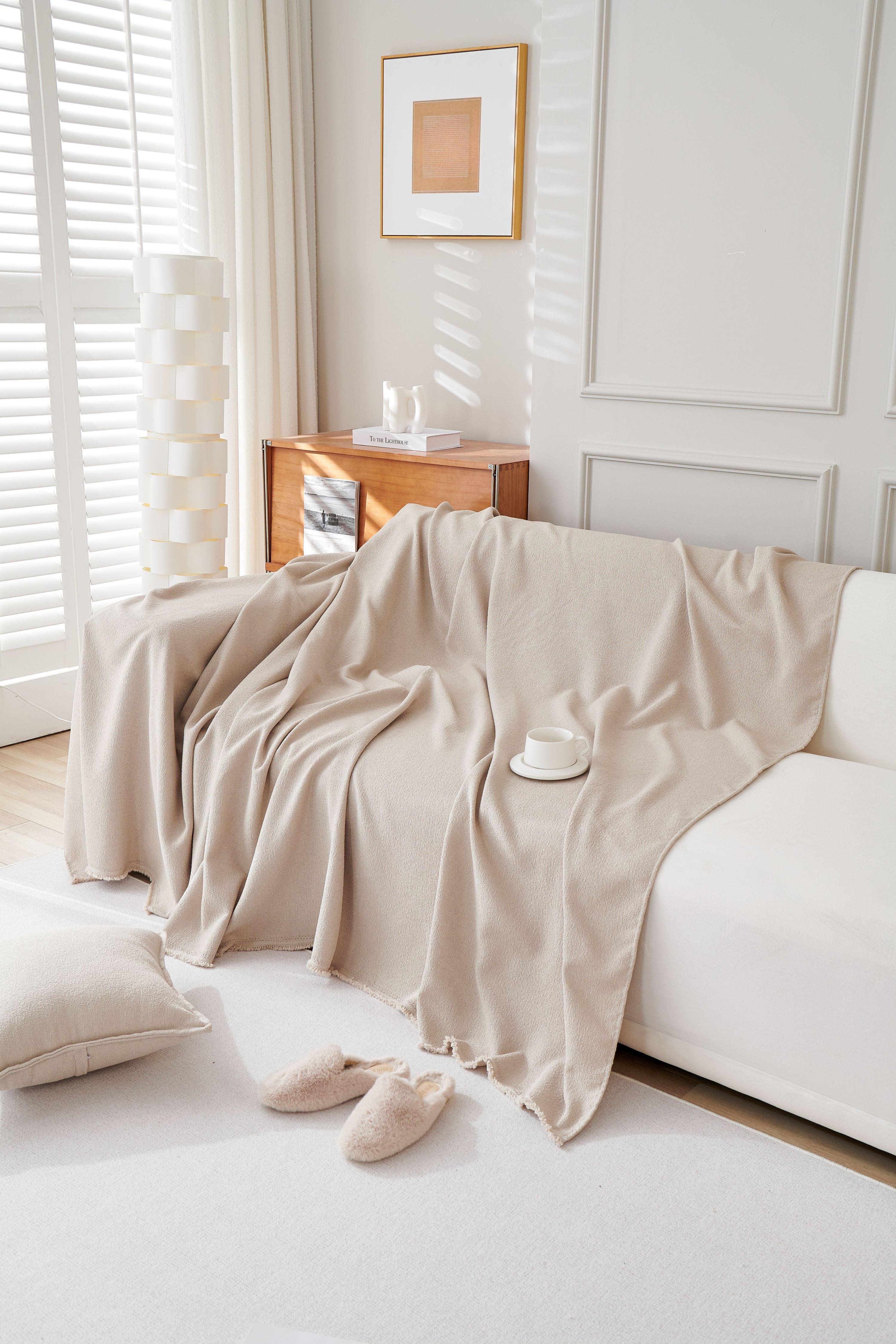 Sofa Throw - Mousoon - Milk Tea - The Sofa Cover Crafter 