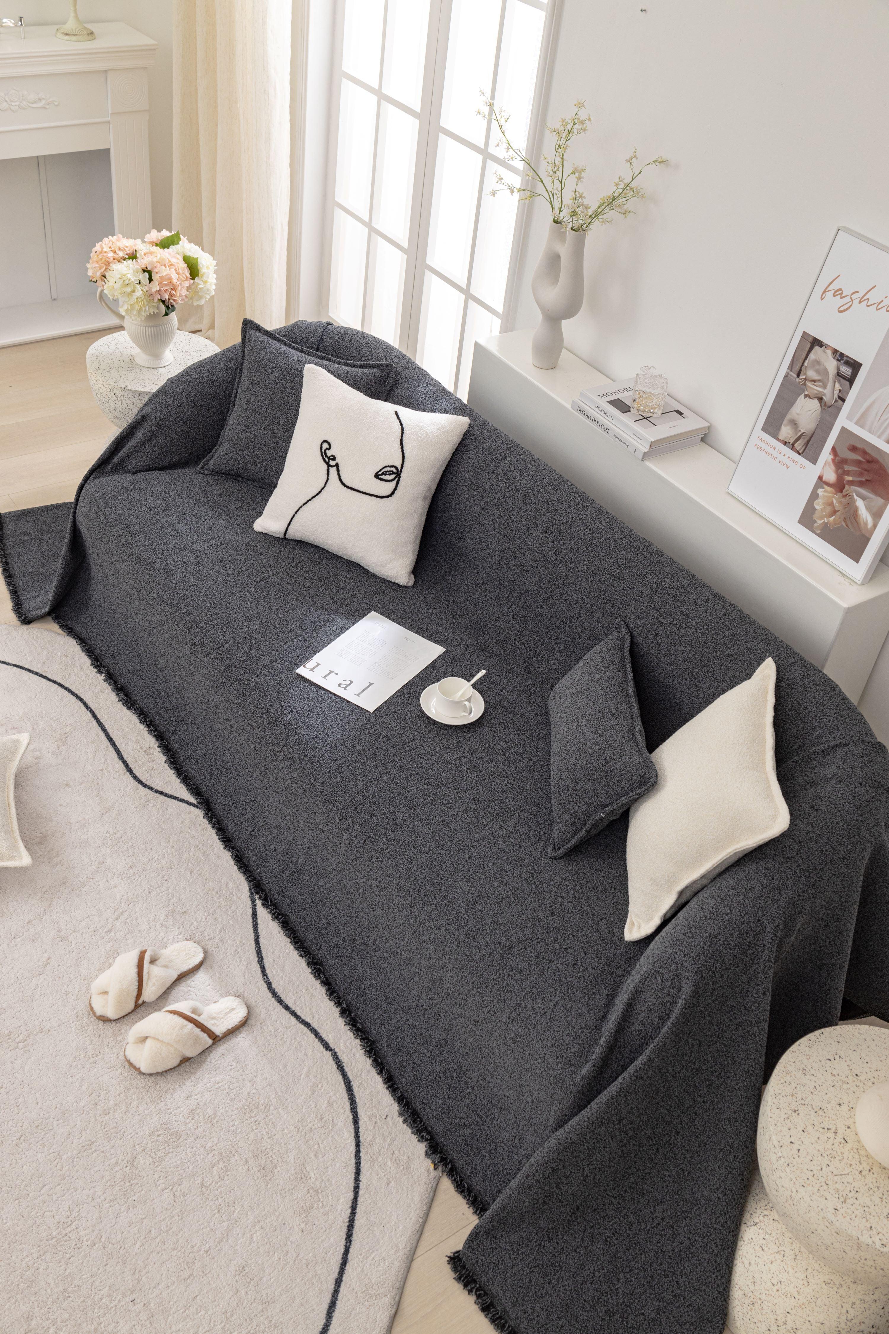 Sofa Throw - Pixlane - Dark Gray - The Sofa Cover Crafter 