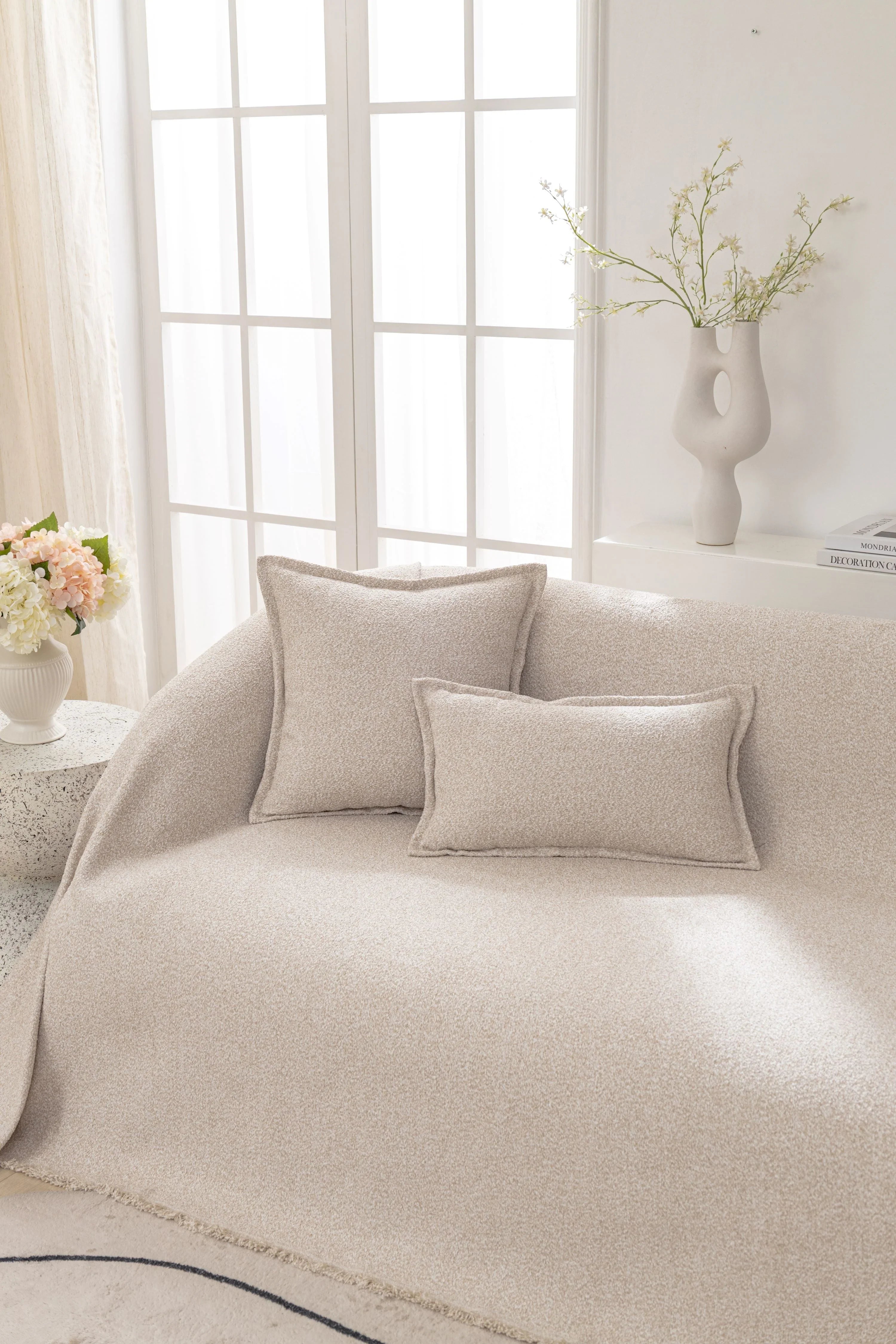 Sofa Throw - Pixlane - Milk Tea - The Sofa Cover Crafter 