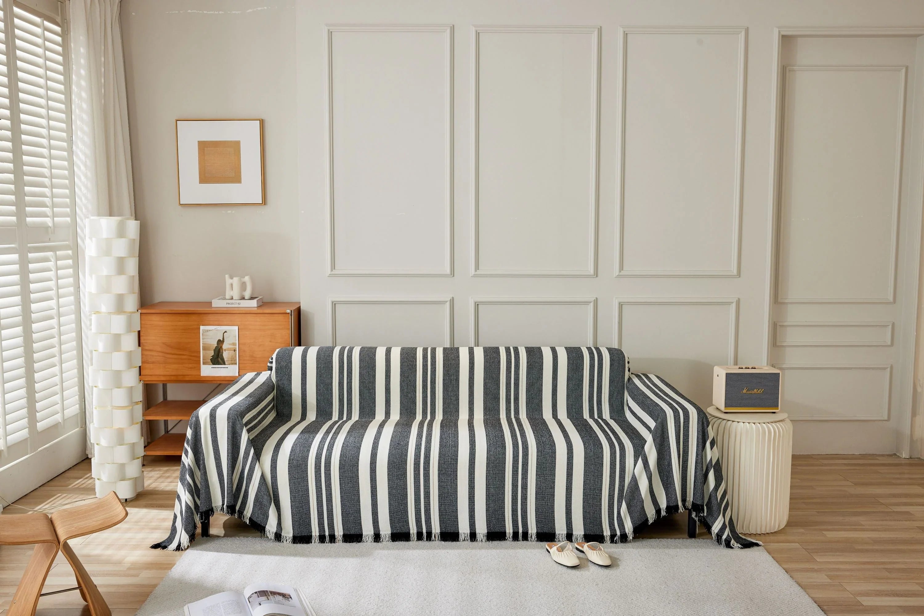 Sofa Throw - Striniara - Cross Black - The Sofa Cover Crafter 