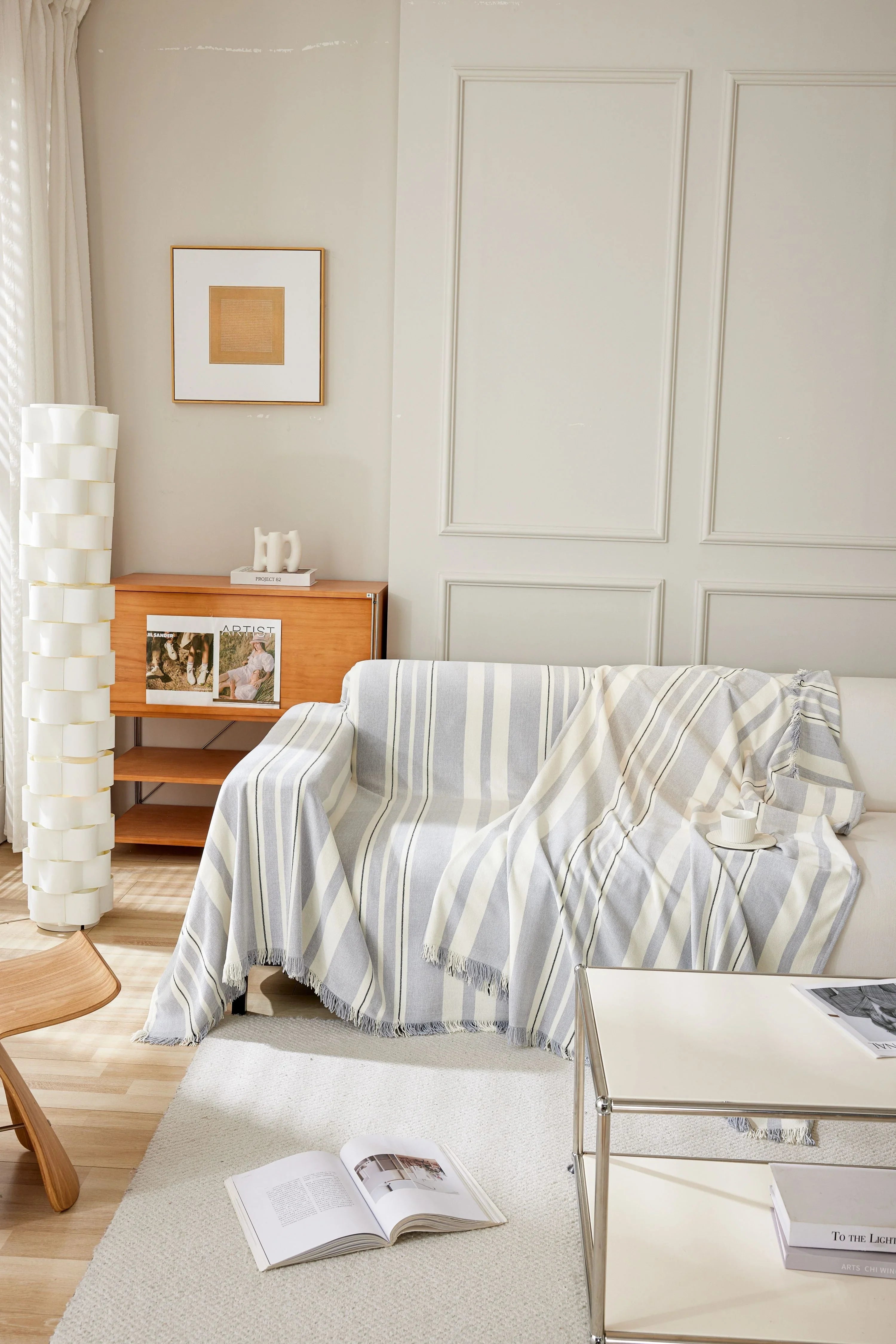 Sofa Throw - Striniara - Cross Gray - The Sofa Cover Crafter 